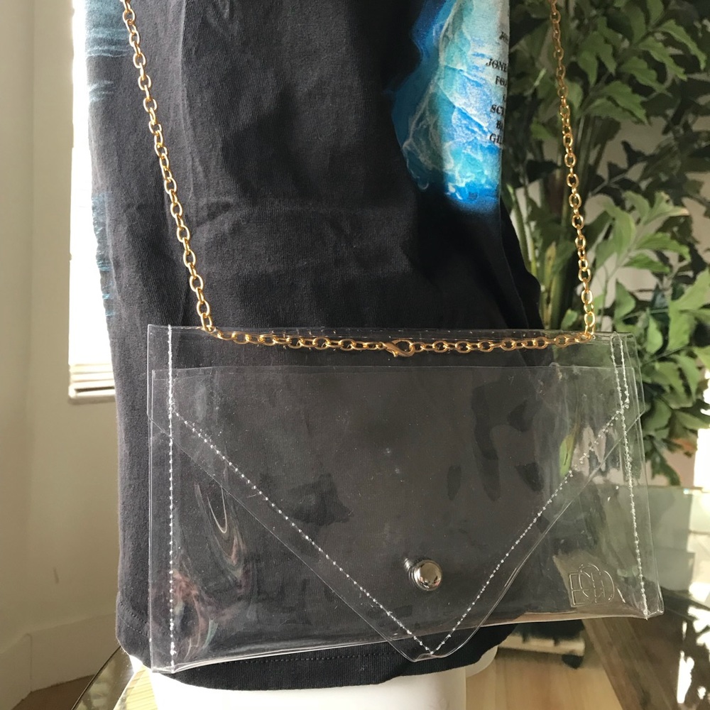 Clear plastic crossover envelope bag